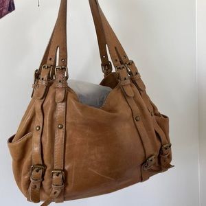 KOOBA genuine leather, light brown / tan boho bag